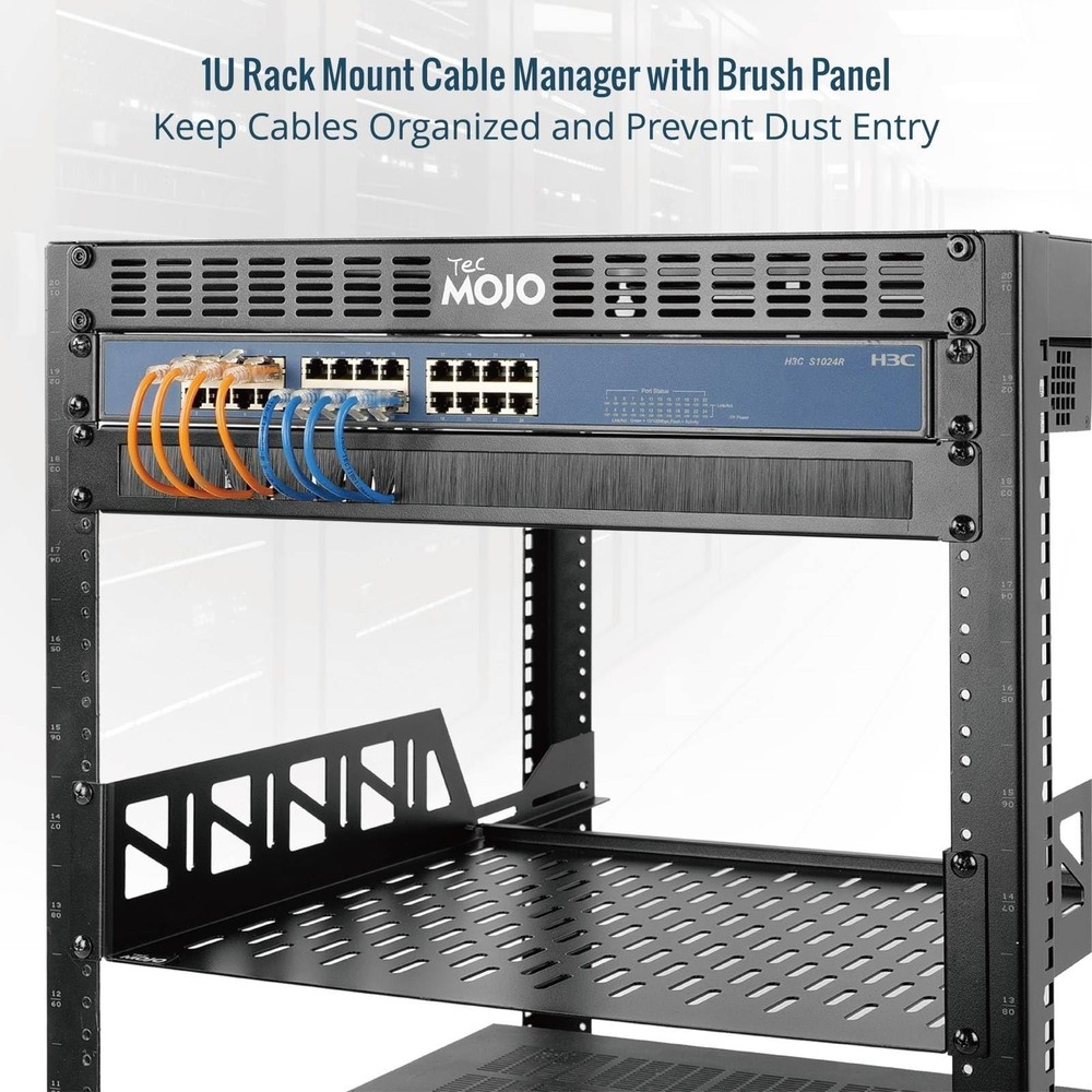 1U Rack Mount Cable Management Panel with Brush,Rack Brush Panel for 19 inch ...