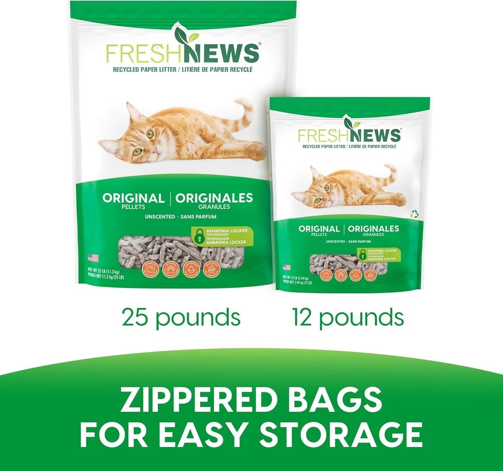 Eco-Friendly Paper Cat Litter, 25lb