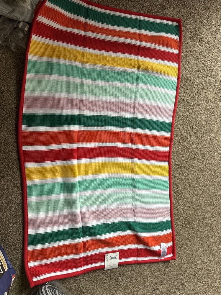 Next Rainbow Stripe Knitted Baby Blanket