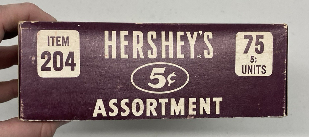 Vintage Hershey’s 5 Cents Assortment Box EMPTY USED FREE SHIPPING