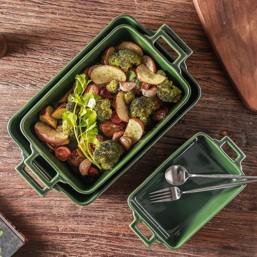 VICRAYS Ceramic Bakeware Set, Porcelain Rectangular Baking Dish, Baking Pan L...