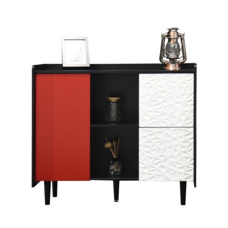 Sideboard Buffet Cabinet Modern Coffee Console with Storage,Red Doors,2 Drawers