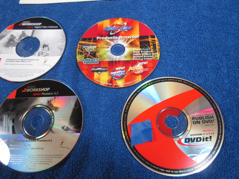 Adobe Premiere 6.5 Smartsound Video Bundle Tutorial Bonus Content Disks Keyboard