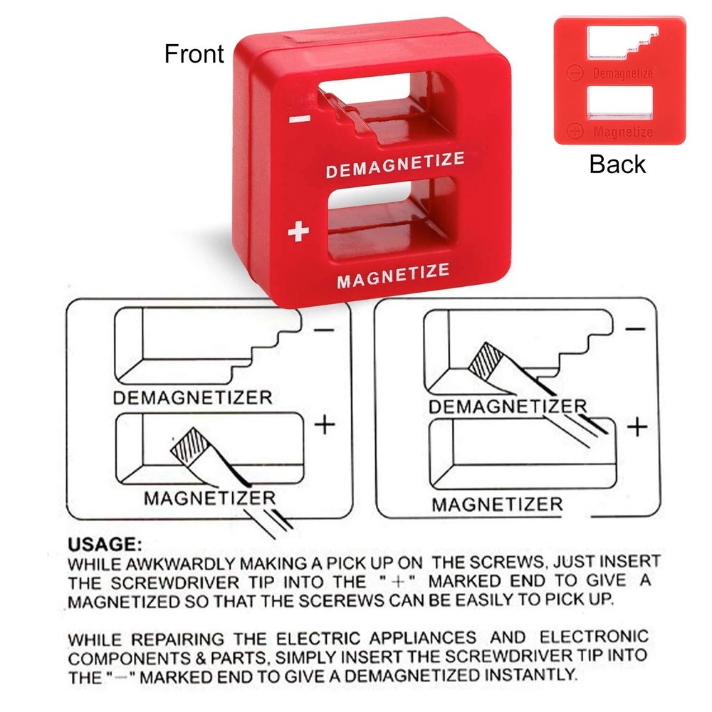 MAGNETIZER DEMAGNETIZER MAGNETIC TOOL FOR SCREWDRIVER TIPS SCREW BITS