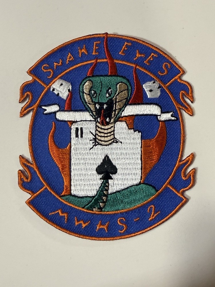 Original USMC Marine Wing Headquarters Squadron 2 (MWHS-2) "Snake Eyes" Patch