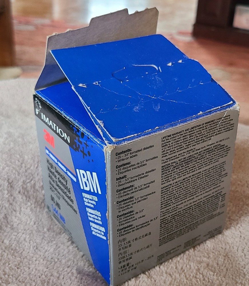 Imation 3M IBM Formatted 3.5" High Density Diskettes Open Box 8 Disks Disc DSHD