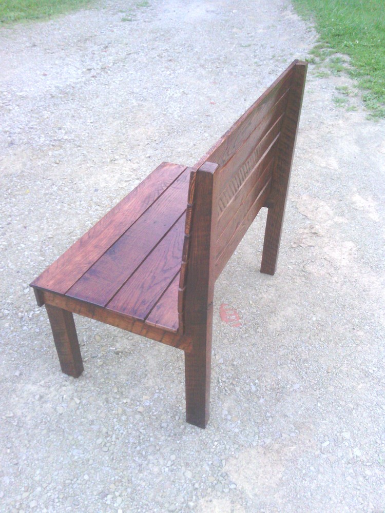 Custom Handmade Oak Hall Bench