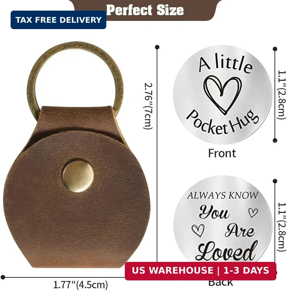 Jack&Chris Pocket Hug Token Long Distance Relationship Keepsake, Double Sided Me