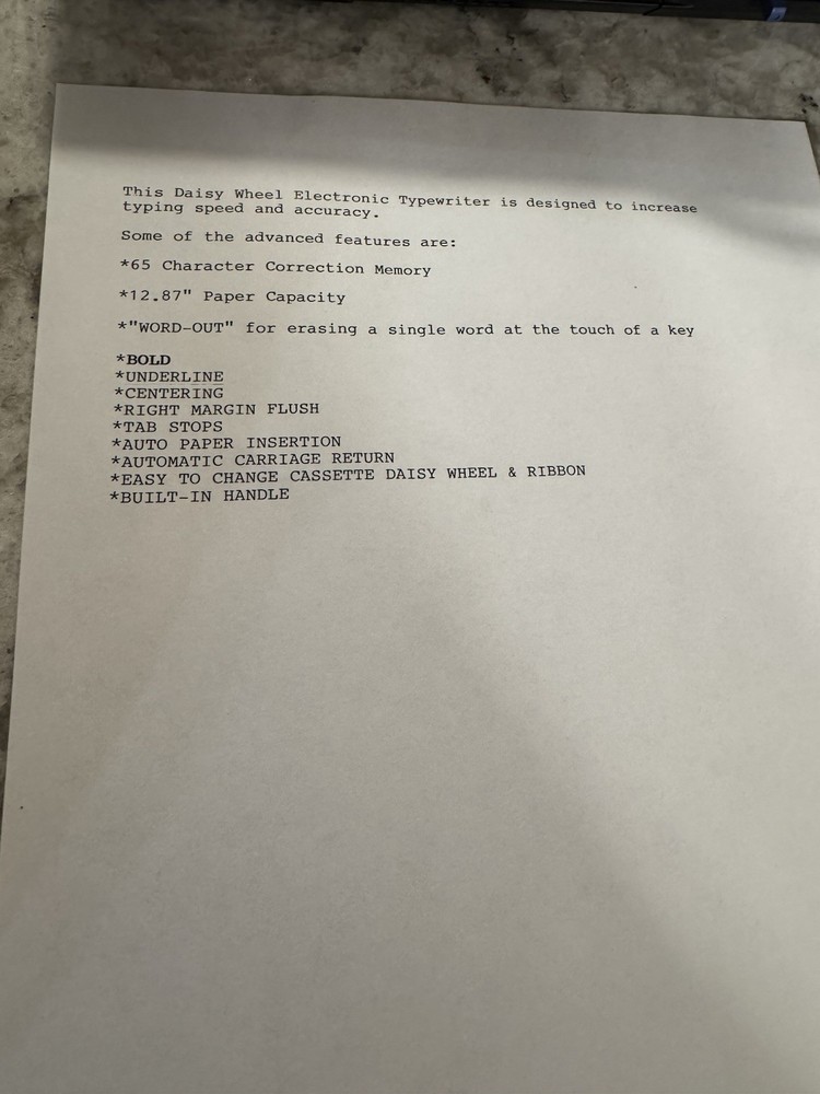 Brother Correctronic GX-6750 Electronic Typewriter With Tested Working