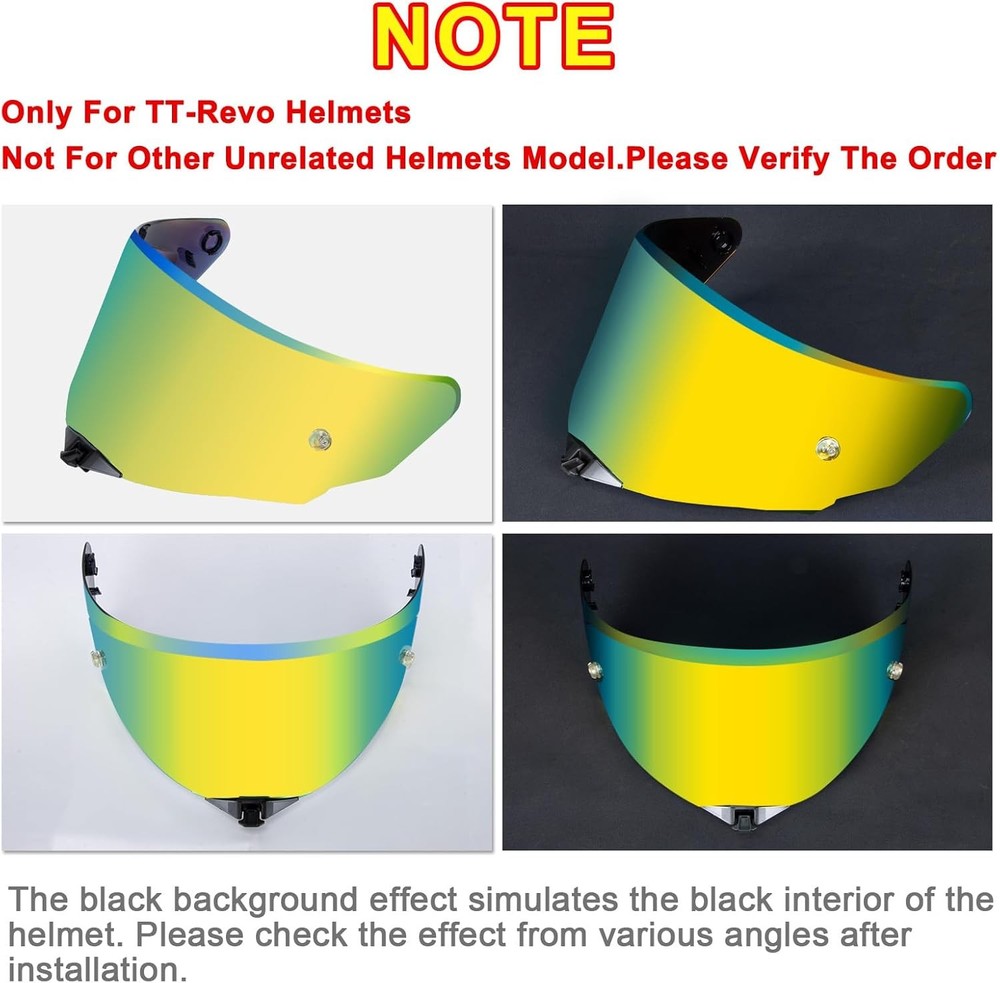 Helmet Tinted Visor Face Shield Replacement for TT-Revo, Deep Gold