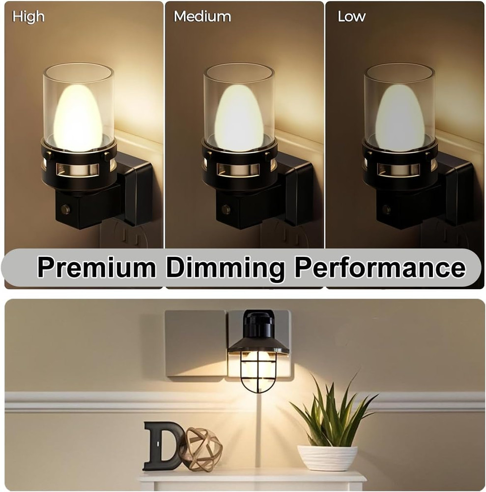 Night Light Bulbs,E12 Candelabra Base,4 Watt/C7/120V Decorative Bulb,Warm White,