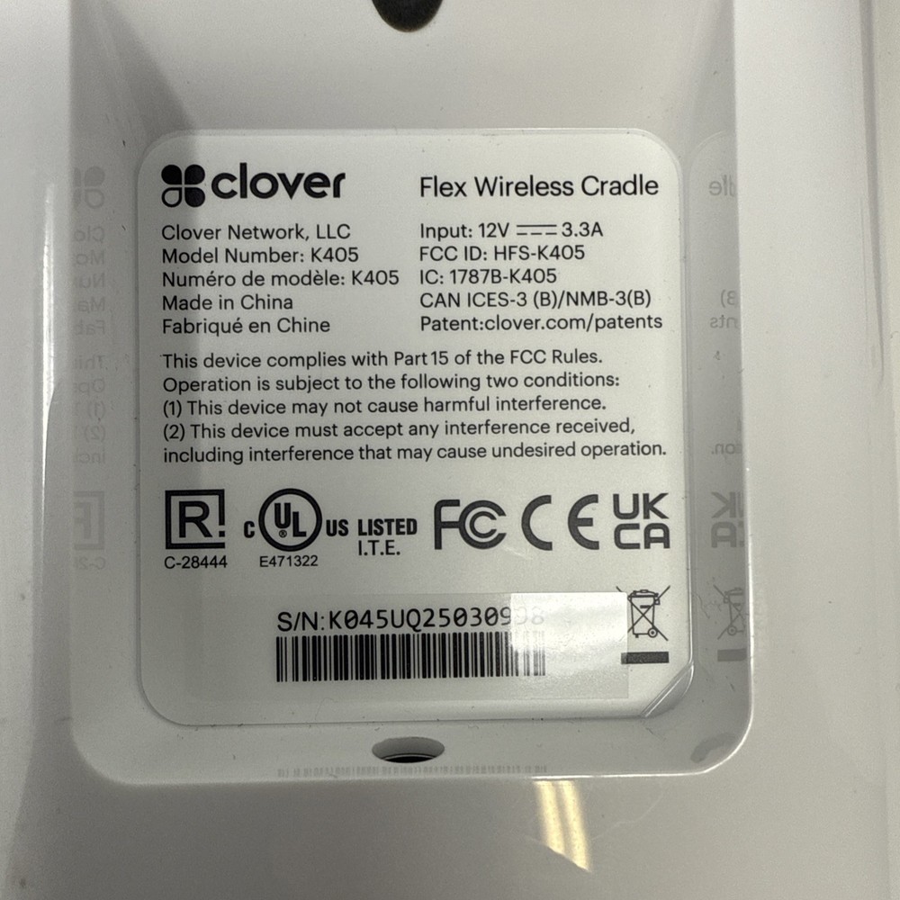 CLOVER FLEX 3 C405 - K405 and CASE - HANDHELD POS SYSTEM -LOCKED