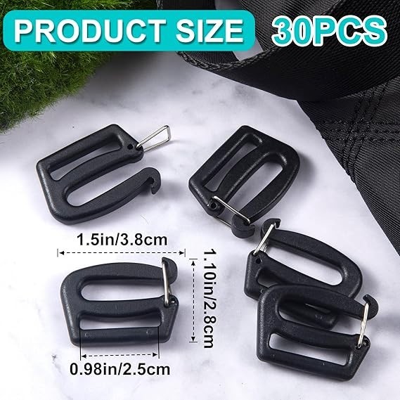 25mm/1inch G Hook Webbing Connecting Buckles Adjustable Plastic Clips Replacemen