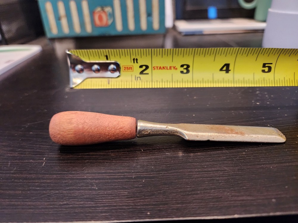 Vintage Chisel with Wood Handle - Carpentry Tool