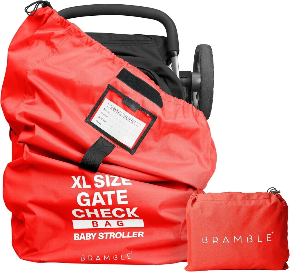 BRAMBLE Extra Large Gate Check Stroller Bag for Airplane - Red