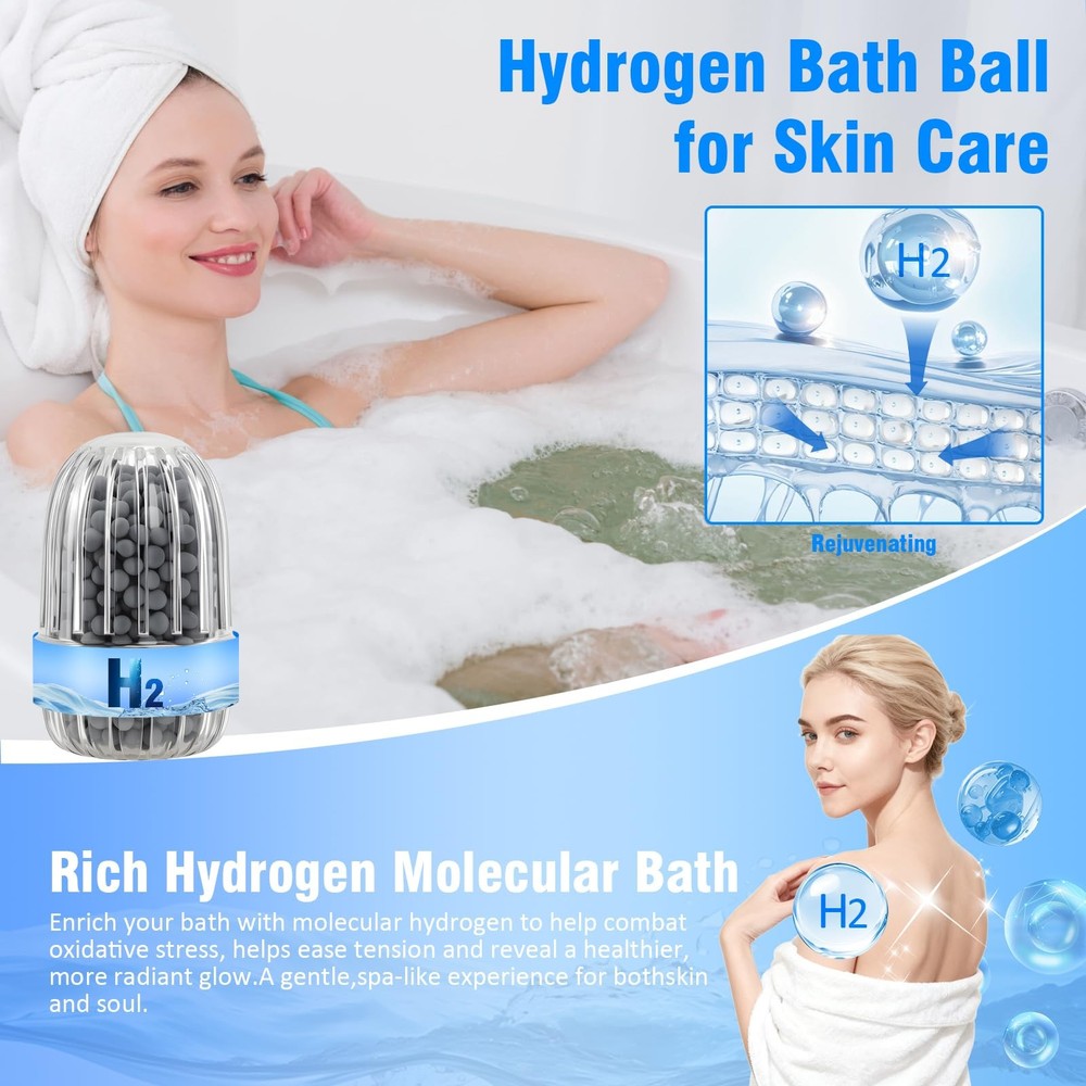 Hydrogen Bath Bombs for Spa Experience, Muscle Relief Stress Relief - 2 Pack