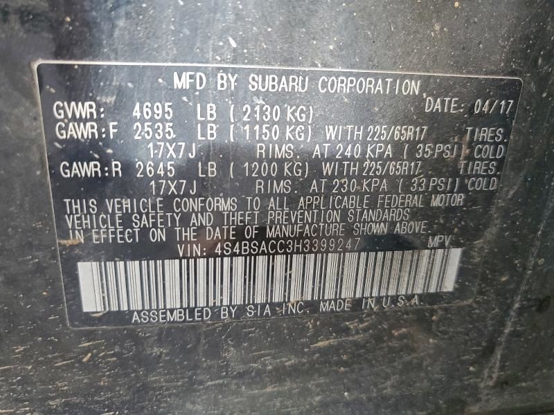 LEGACY 2017 Transmission Shift 1402287