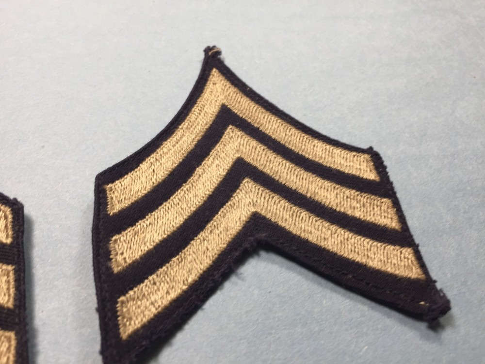 Vintage WWII era US Army - Sergeant Chevrons (silver) 2 pcs
