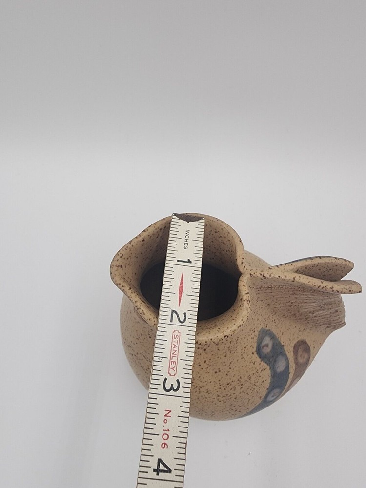 Studio Art Pottery Pitcher Animal Bird 6 1/2” Tall
