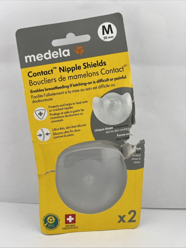 Medela Contact Nipple Shield, Size Medium 20 mm *READ MORE* 2 shields + case