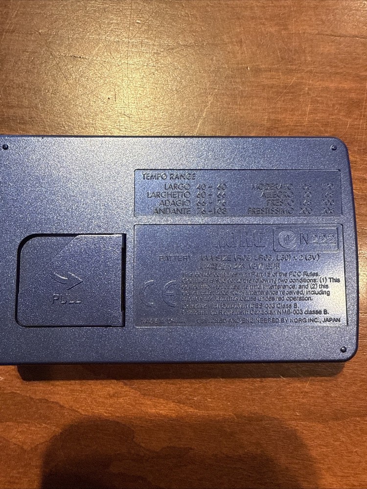 Korg MA-30 Compact Digital Pocket Metronome Blue - Tested - WORKING