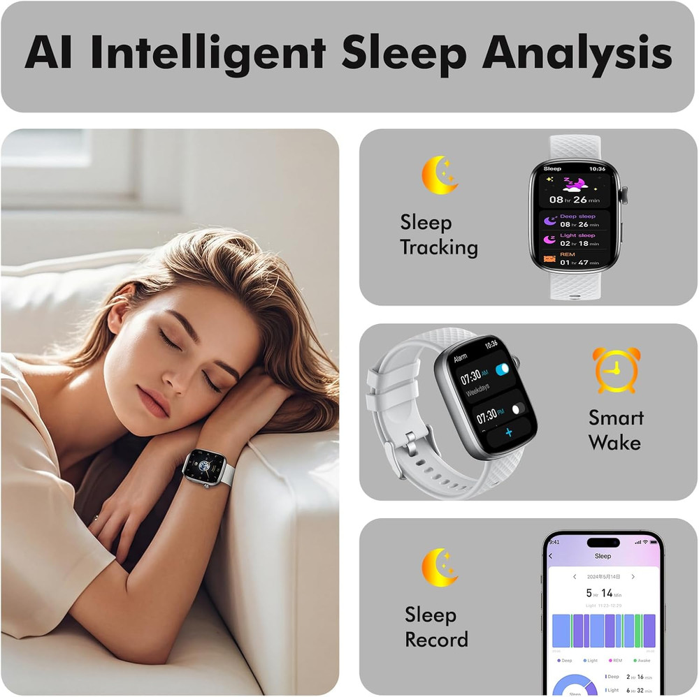 Smart Watch for Women Men - (Answer/Make Calls) Compatible with Ios/Android Phon