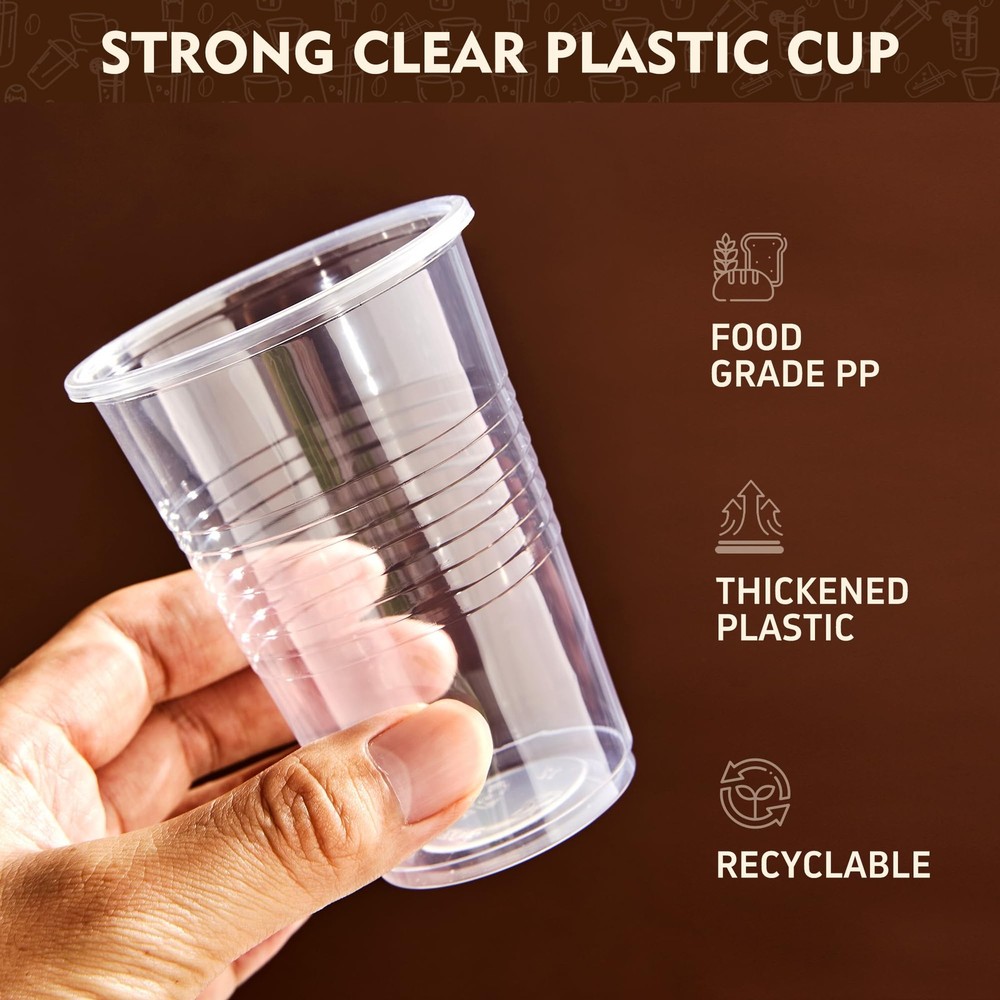 9 oz Plastic Cups, 500 Pack - Clear Disposable Drinking Water Cups for Cold B
