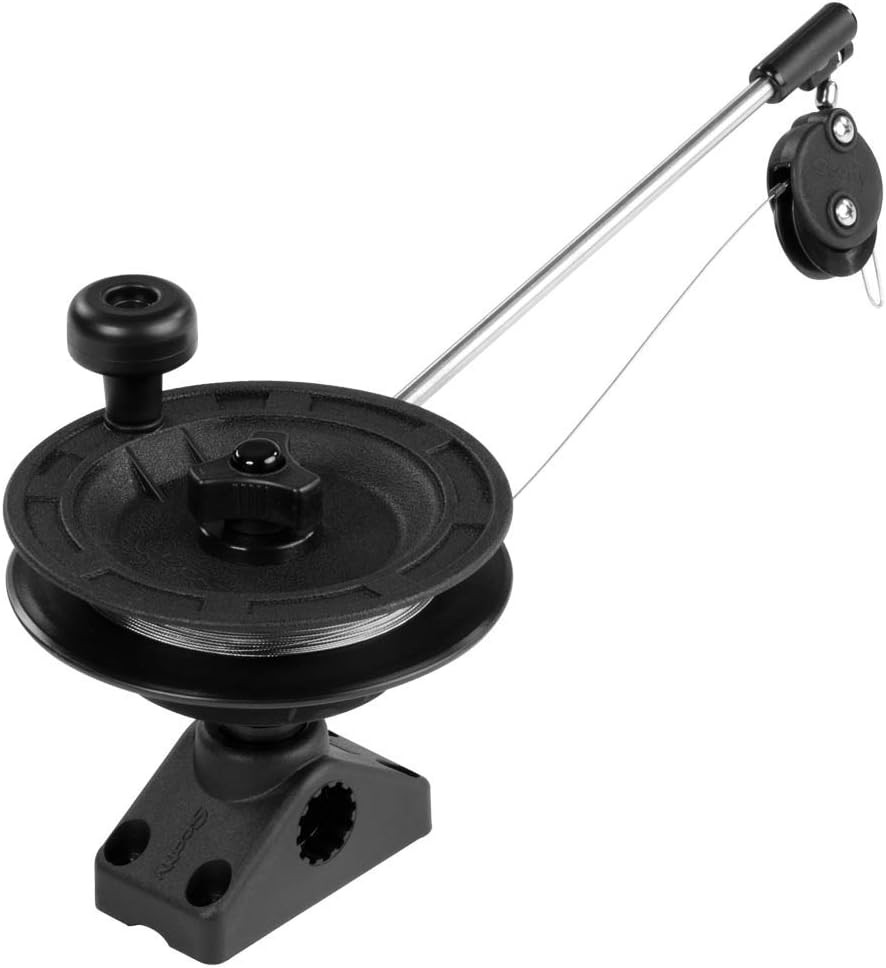 Scotty #1073DP Laketroller Manual Downrigger, Post Mount, Packed Black, Small
