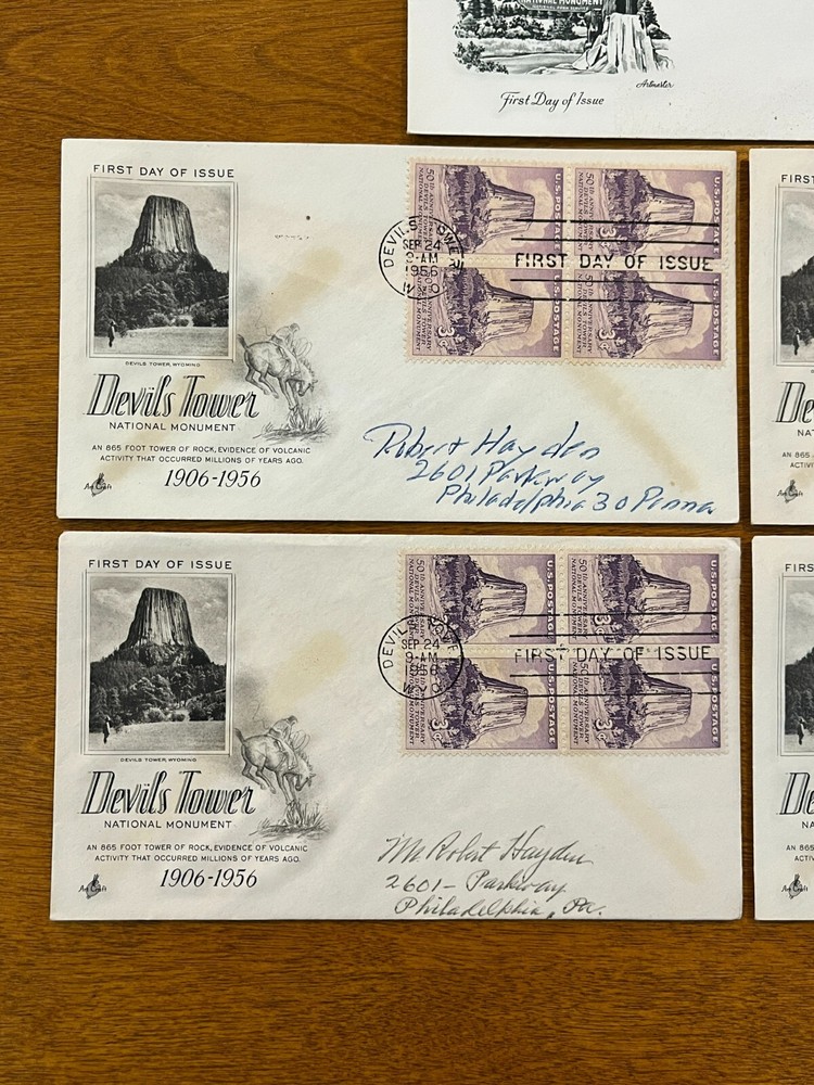 5-US #1084 DEVIL'S TOWER NAT'L MONUMENT ARTMASTER/ARTCRAFT FDC 1956 5 BLOCKS