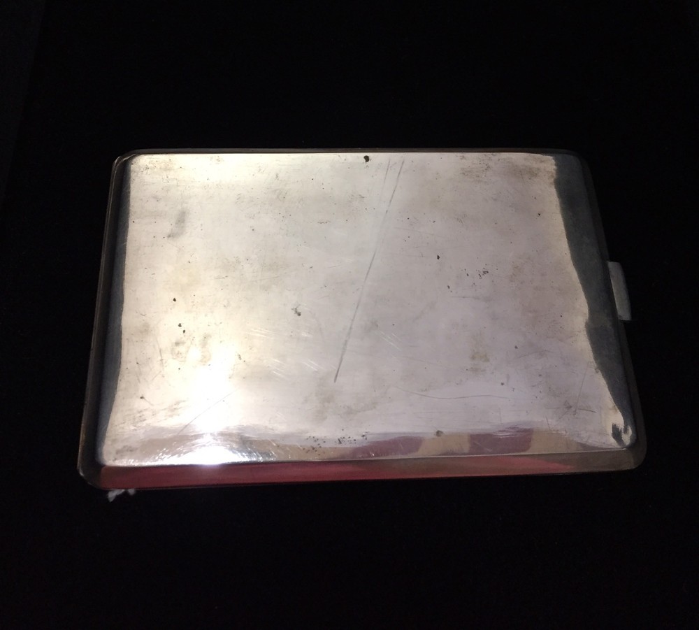 Vintage Chinese Export Sterling Silver Dragon Cigarettes Case