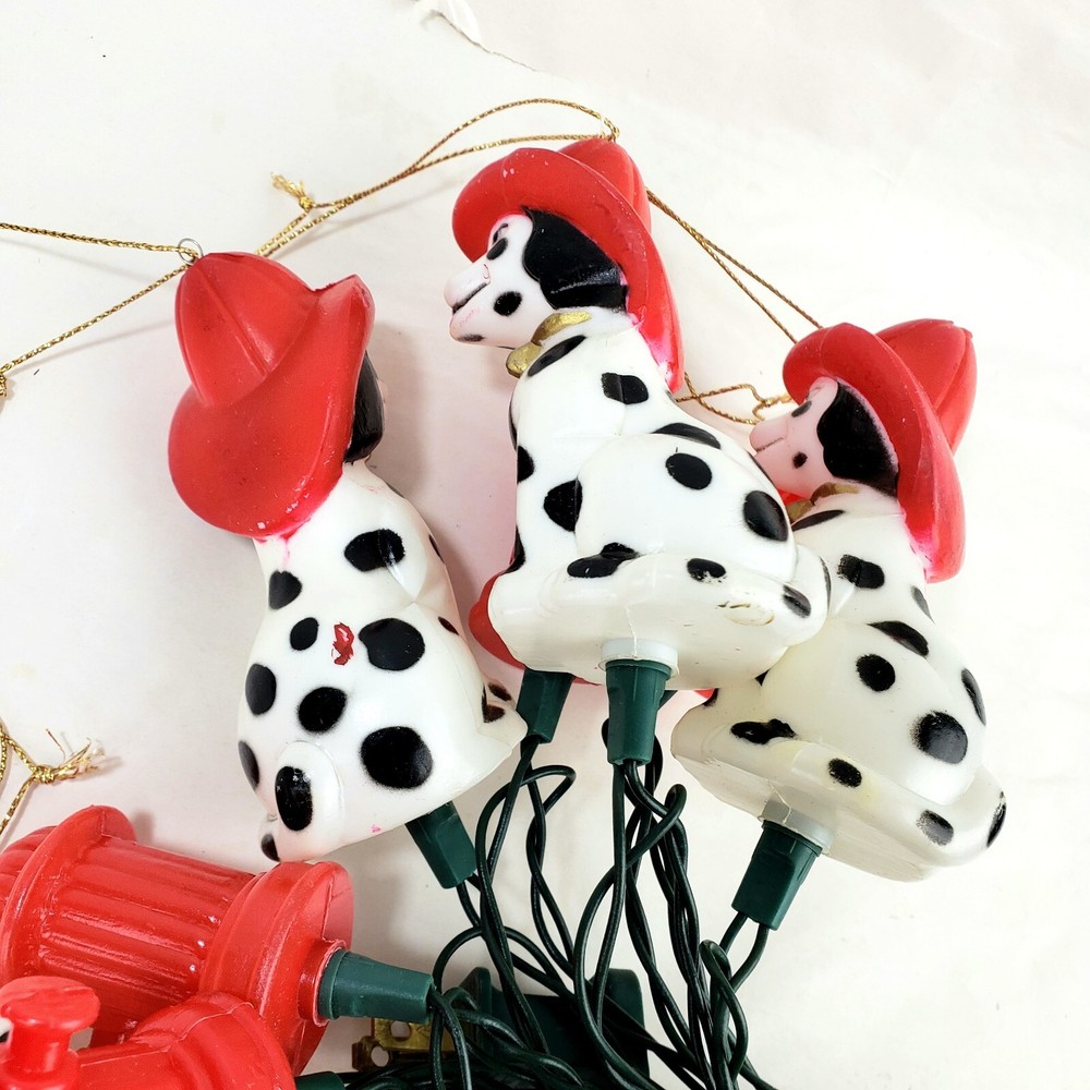 Dalmation Dog and Fire Hydrant Novelty String Light Set-Kurt Adler-Firefighter