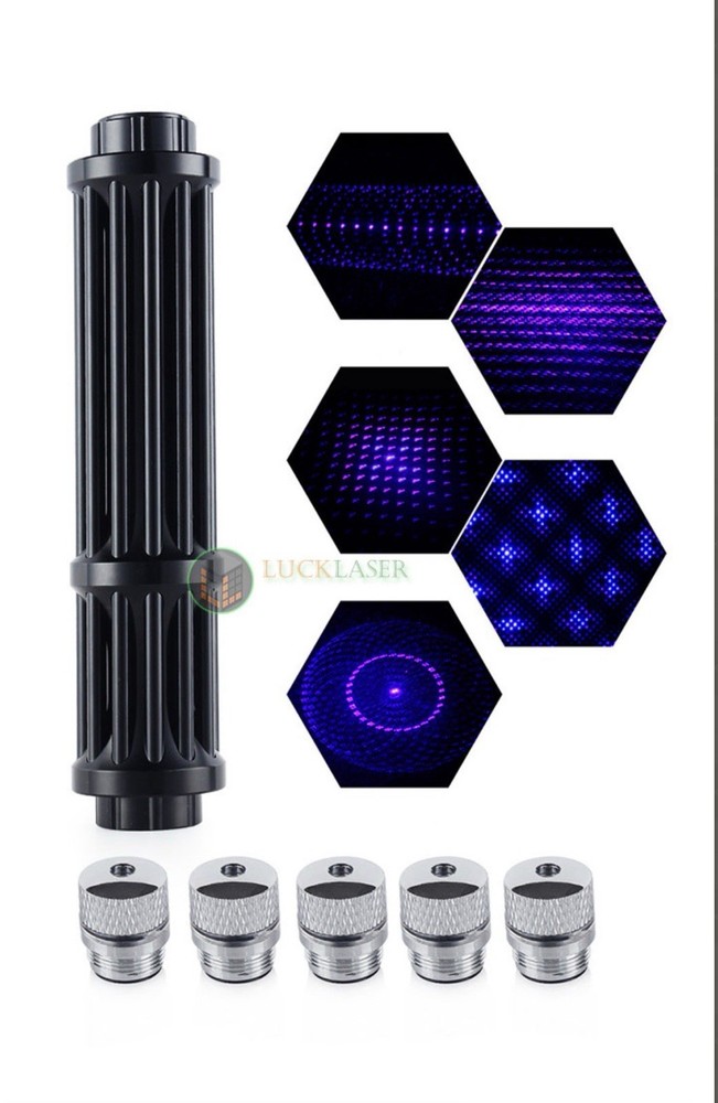 5W High Power Adjustable Blue Burning Laser Pointer Visible Dot Torch Light USB