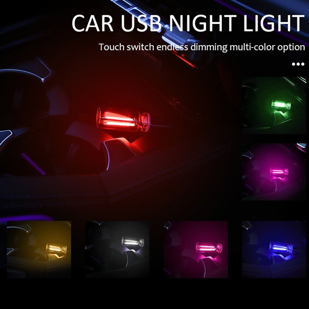 New Touch Control Car USB LED Blue Light Atmosphere Night Light Dimmable