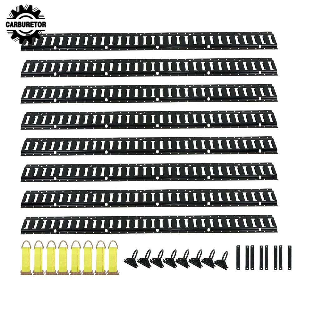 32 Pcs 5 Ft Black E Track Rails Complete Kit With Mounting Hardware For Cargo