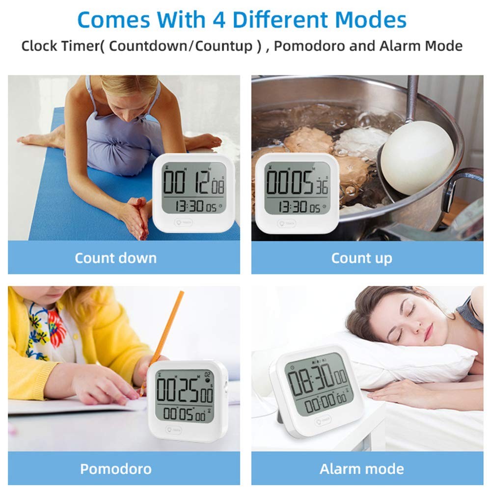 Small Vibration Alarm Clock, Pomodoro Countdown Timer for Training, Digital M...