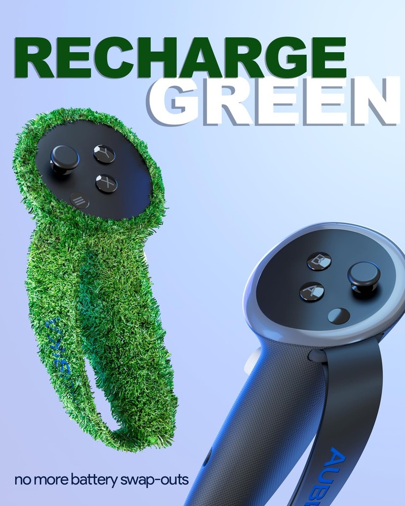 Rechargeable Controller Grips for Quest 3, Charging Covers with 2 Batteries