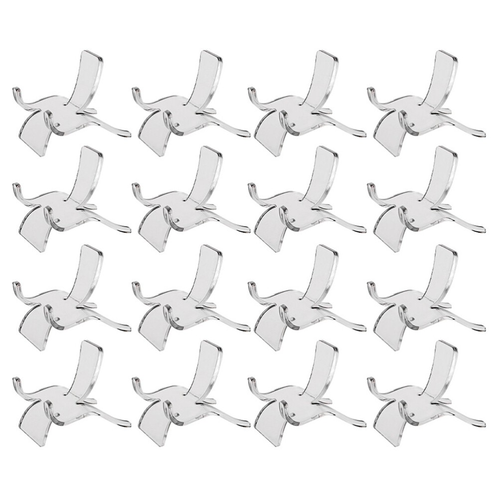 24PCS Crystal Display Stands Acrylic Display Holders Clear Geodes Storage Stands