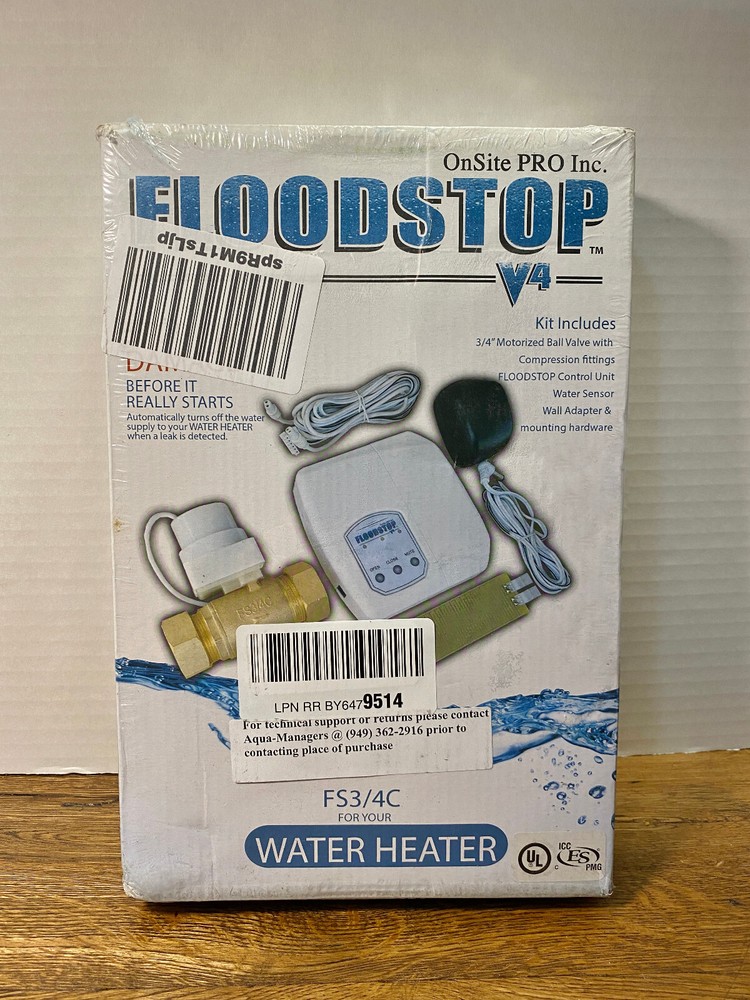 NEW FloodStop™ Onsite Pro 3/4" DIY Automatic Valve for Water Heater FS 3/4-C