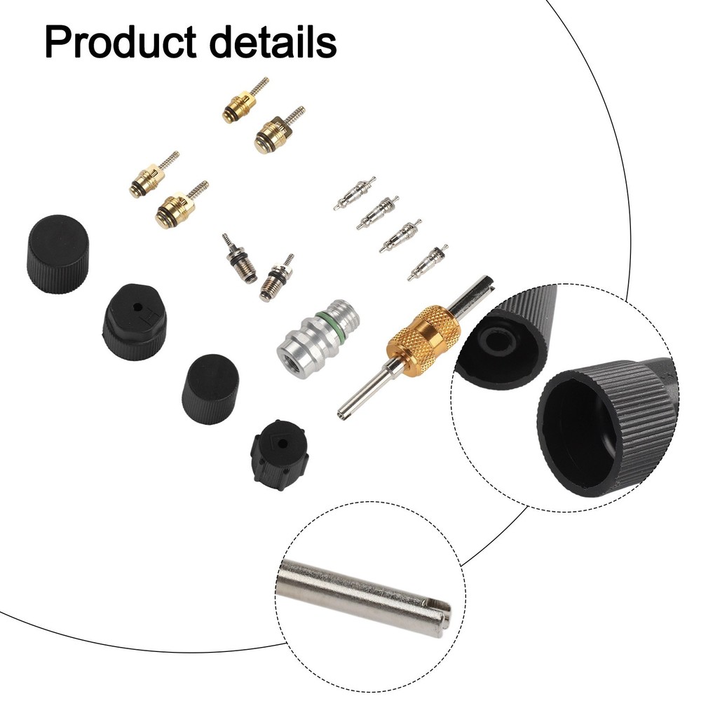 Complete AC Valve Core Kit for R12 For R134a Systems with Installation Tools