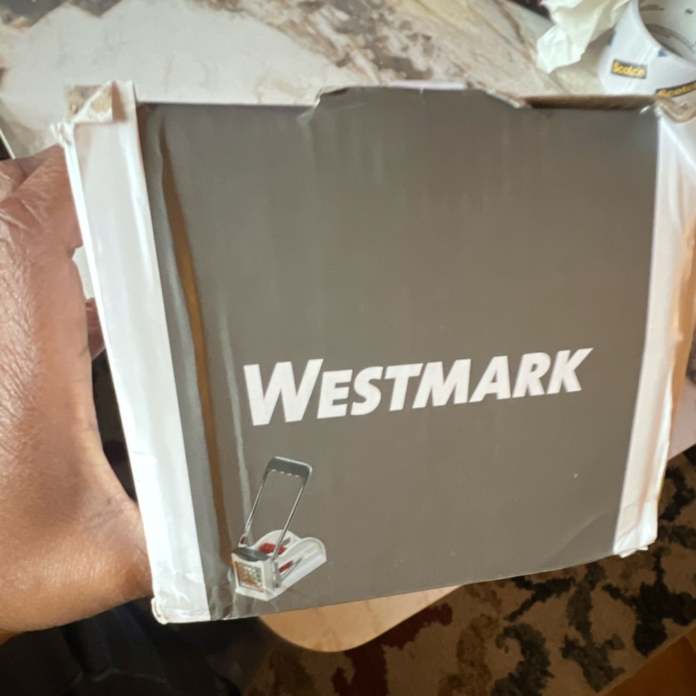 Westmark Easy Stix Potato Chipper Push Function 3 Inserts Dishwasher Safe White