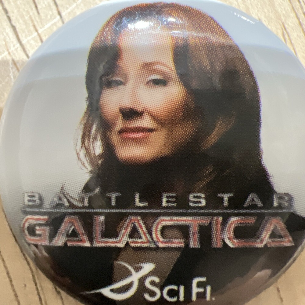 Sci Fi Set Of 2 Button Pins. Master Blasters & Battlestar Galactica