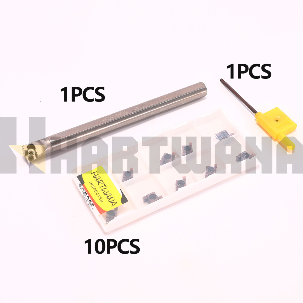 Internal Grooving Turning Tool Holder 10mm Indexable Grooving Inserts 2mm 10PCS