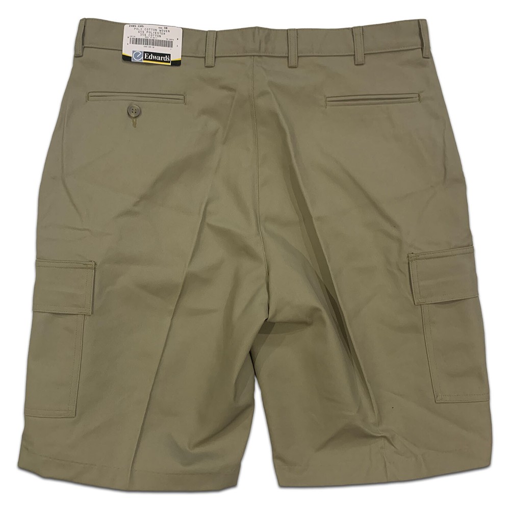 Edwards Cargo Work Shorts Flat Front Casual Khaki Size 38 Work Uniform