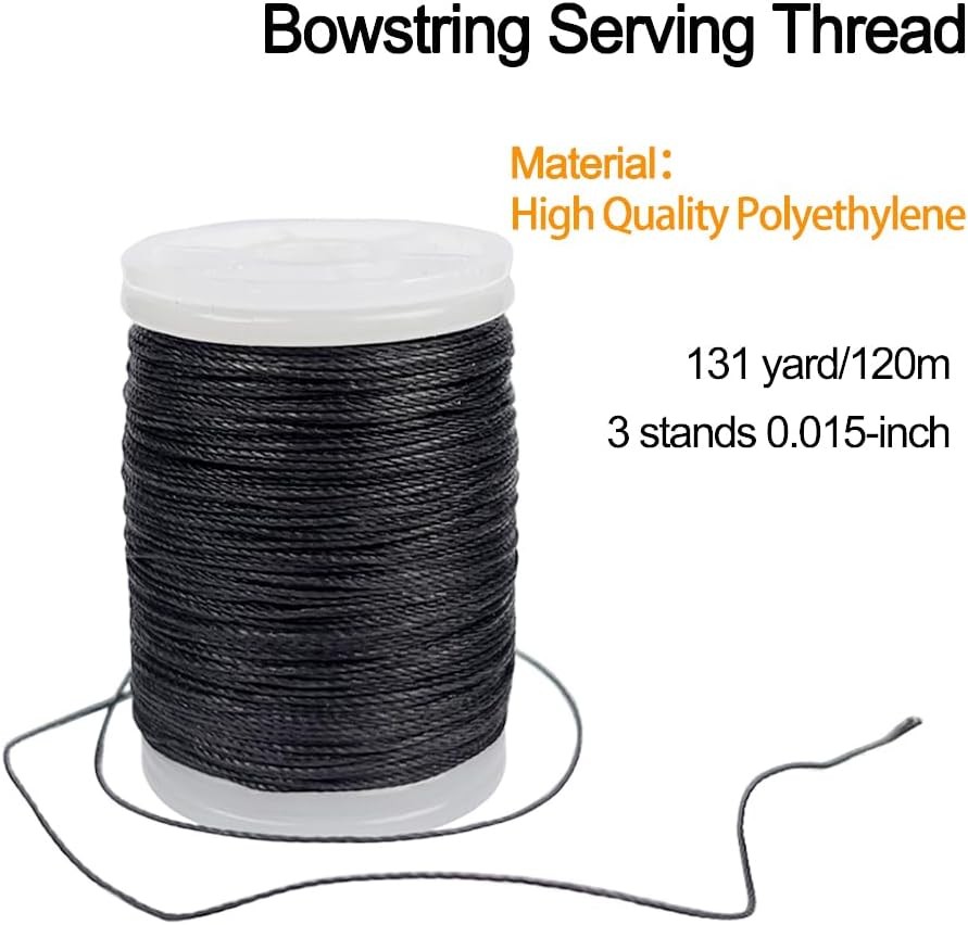 Archery Bow String Separator Tool and Bowstring Serving Thread 131 Black