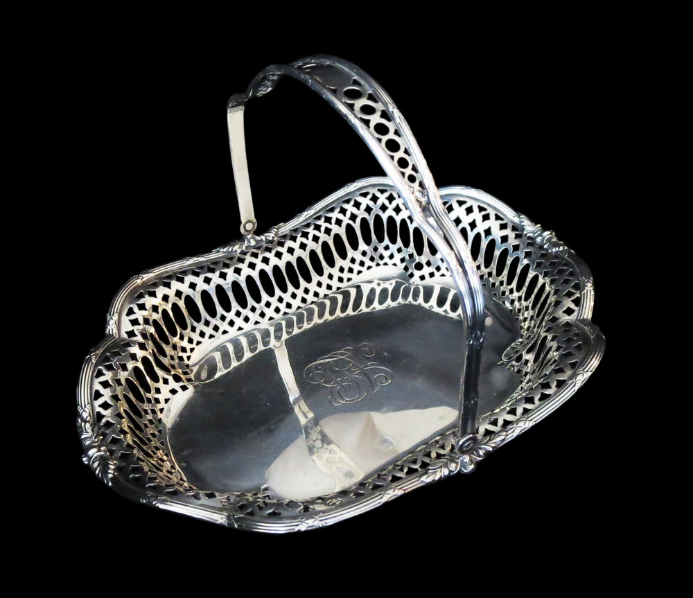 TIFFANY Sterling BASKET Swing HANDLE Antique