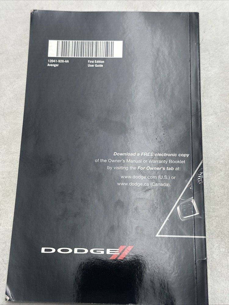 2012 Dodge avenger user guide