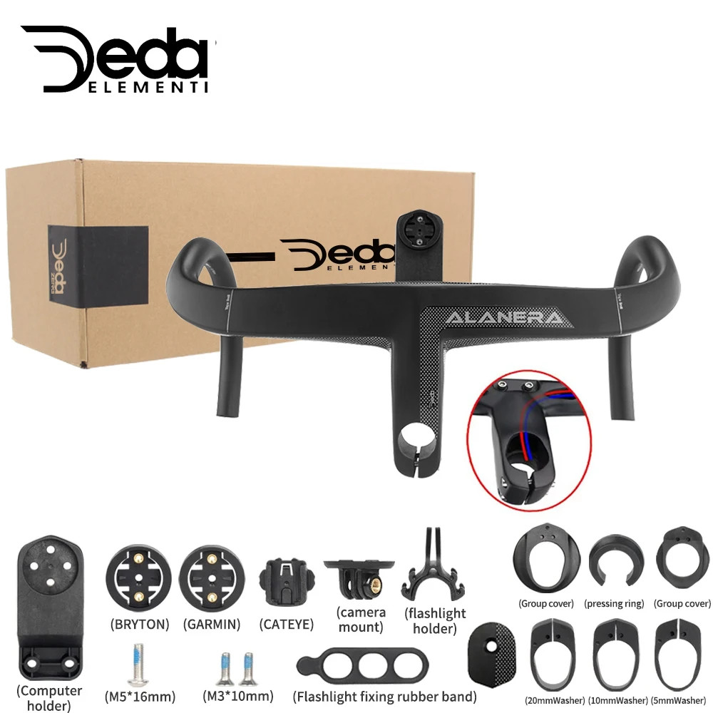 Road Bike Fully Internal Cabling Integrated Carbon Handlebar with Comput Mount