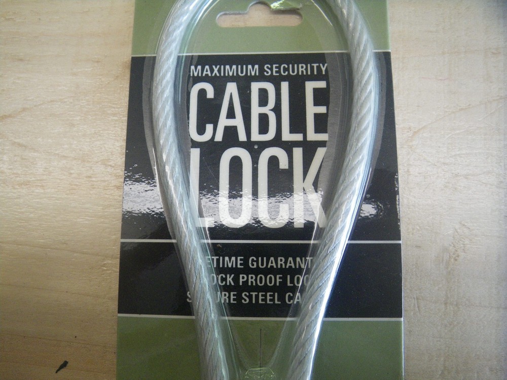 Cable lock maximum security lifetime guarantee shock proof secure steel cable