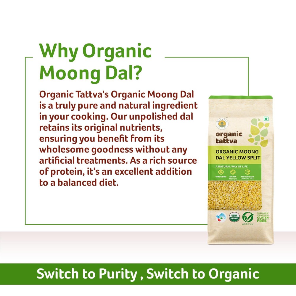 Organic Tattva Moong Dal Yellow Split