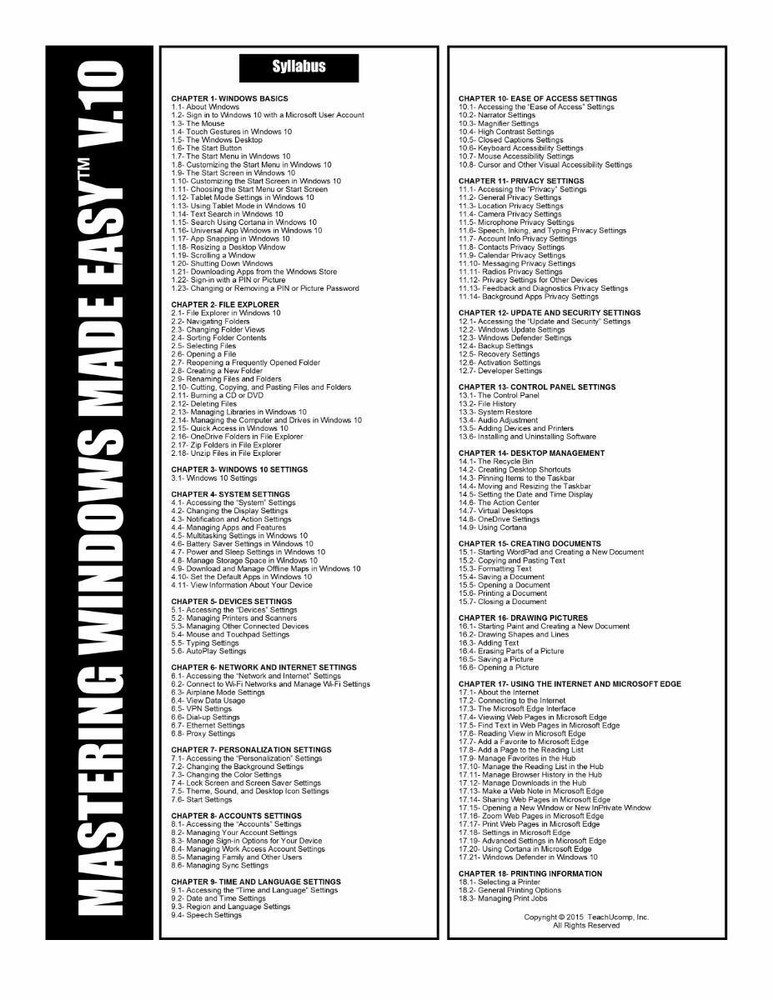 Learn Microsoft WINDOWS 10 Training Tutorial DVD and Digital Course 164 Lessons